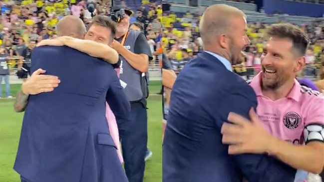 El emotivo abrazo de David Beckham y Lionel Messi tras el título de Inter Miami