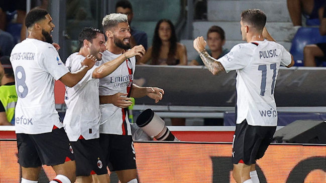 AC Milan doblegó a Bologna con los goles de Olivier Giroud y Christian Pulisic