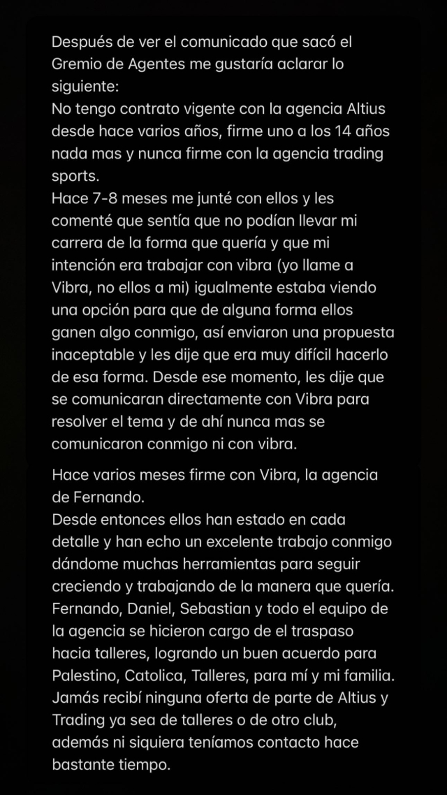 Bruno Barticciotto defendió a la agencia de Felicevich: Es la única que lleva jugadores a ligas competitivas