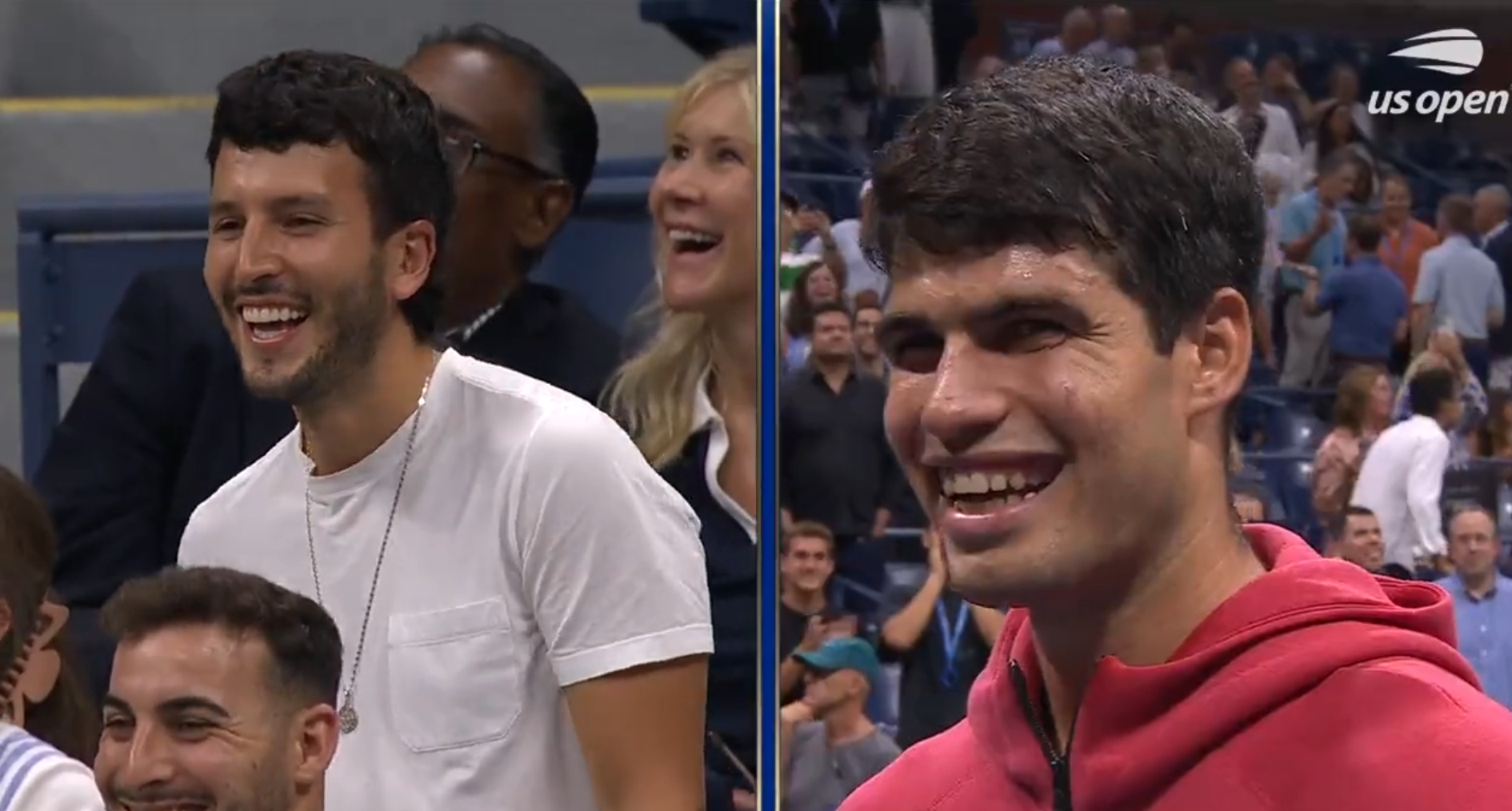 Alcaraz cumplió su promesa a Sebastián Yatra y cantó “Vagabundo” en el US Open