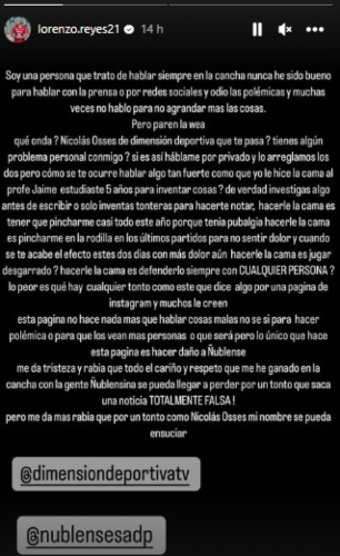 Lorenzo Reyes se descargó tras acusaciones de “cama” a Jaime García: “Paren la hu…”