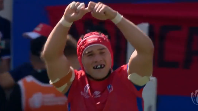 Alfonso Escobar logró el segundo try de Los Cóndores ante Japón