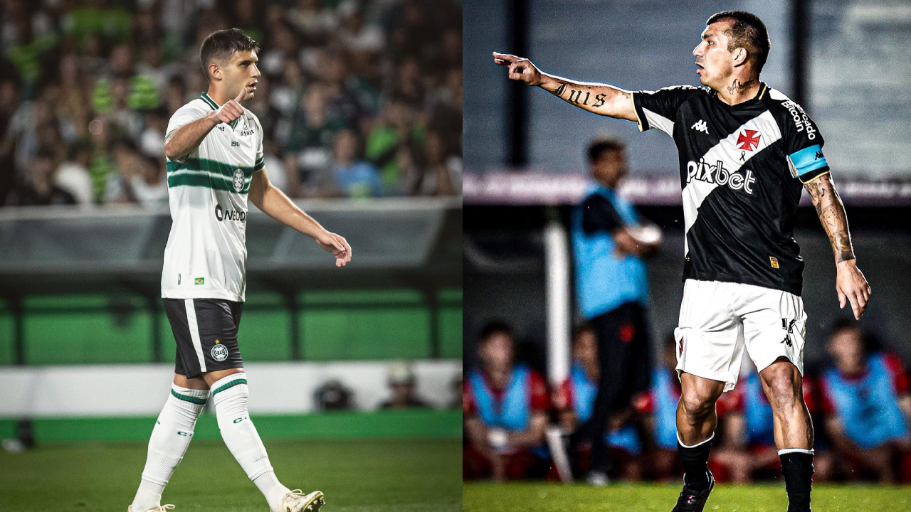 Medel celebró ante Kuscevic en goleada clave de Vasco a Coritiba