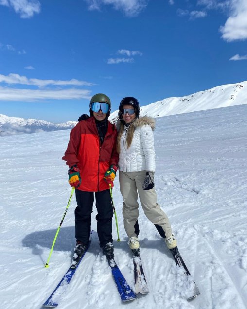 Fabián Orellana disfrutó de la nieve junto a su familia