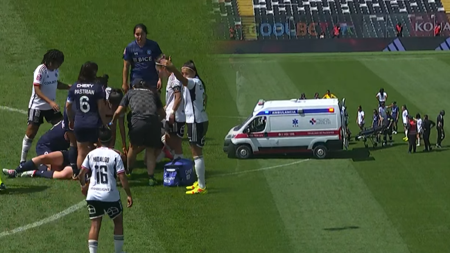 Jugadora de la UC debió salir en ambulancia por golpe en la cabeza ante Colo Colo