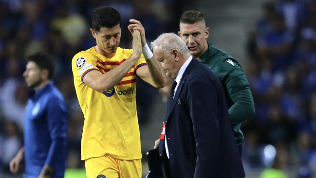 Lewandowski sufrió esguince de tobillo en el choque con FC Porto