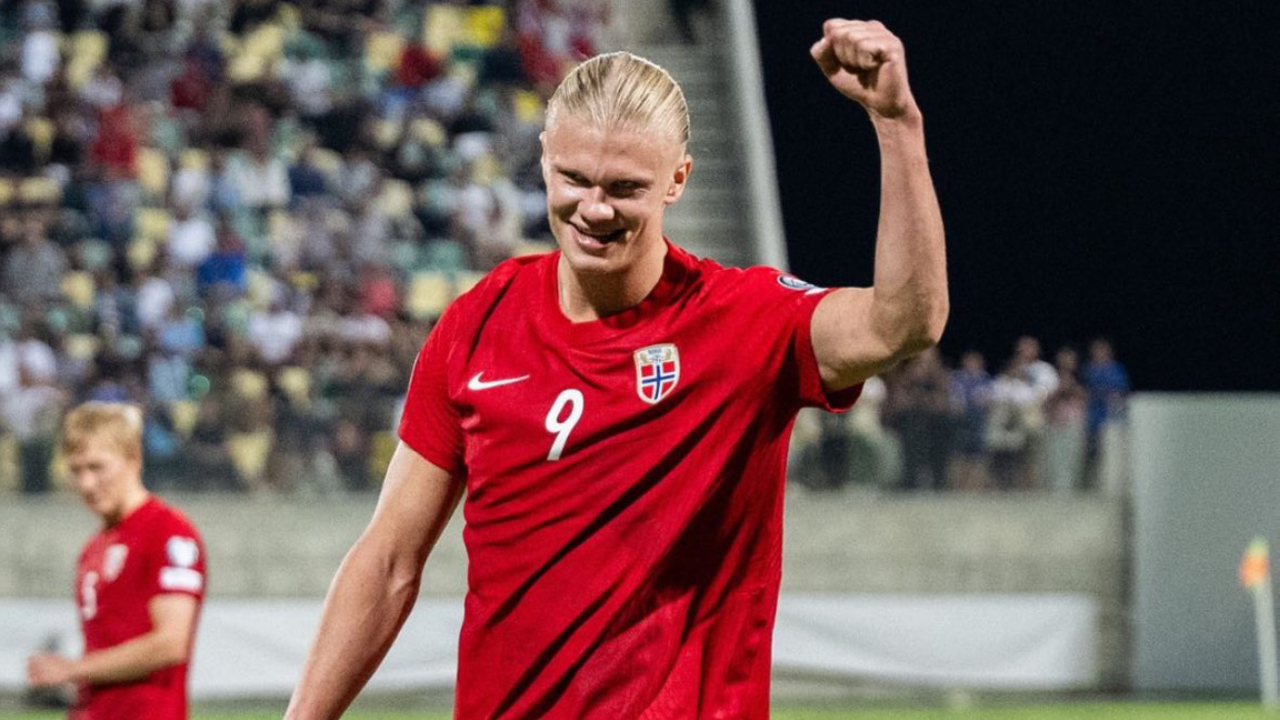 Haaland brilló con doblete en goleada de Noruega a Chipre en las Clasificatorias de la Euro