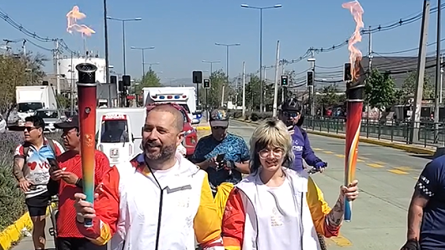 Rodrigo Goldberg llevó el Fuego Panamericano en Cerrillos