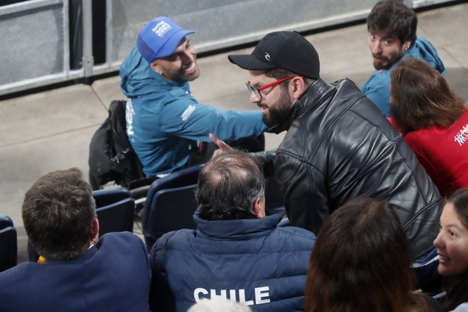 Presidente Boric alentó a Francisca Rivas y Chris Vorpahl en Santiago 2023
