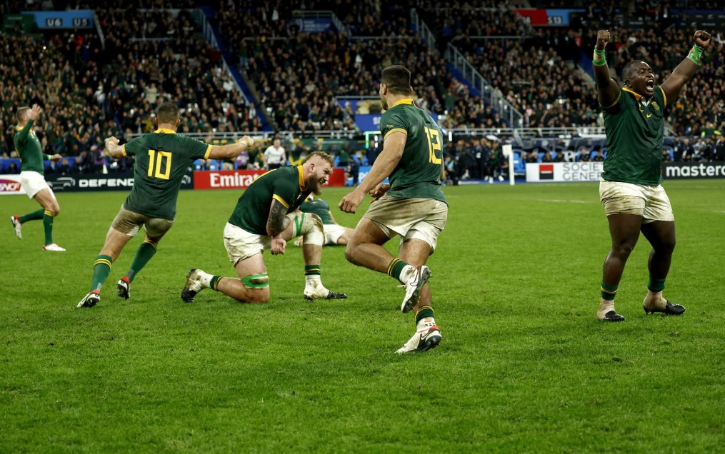 La celebración de los Springboks en la final del Mundial de Rugby
