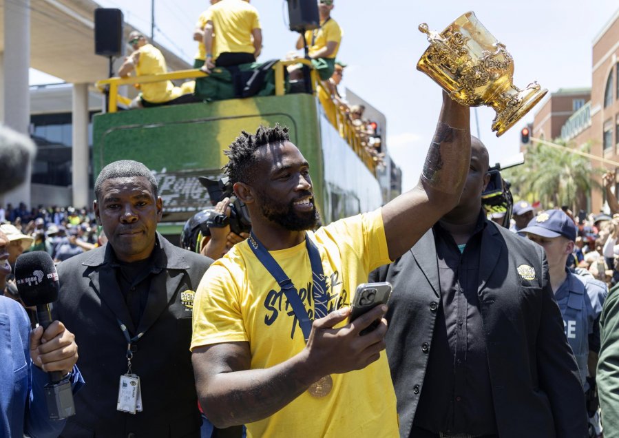 Los Springboks celebraron su título mundial con multitudinario desfile en Pretoria