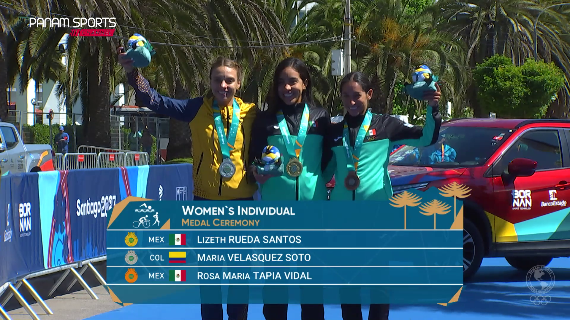 México y Brasil se quedaron con el oro en el triatlón femenino y masculino de Santiago 2023