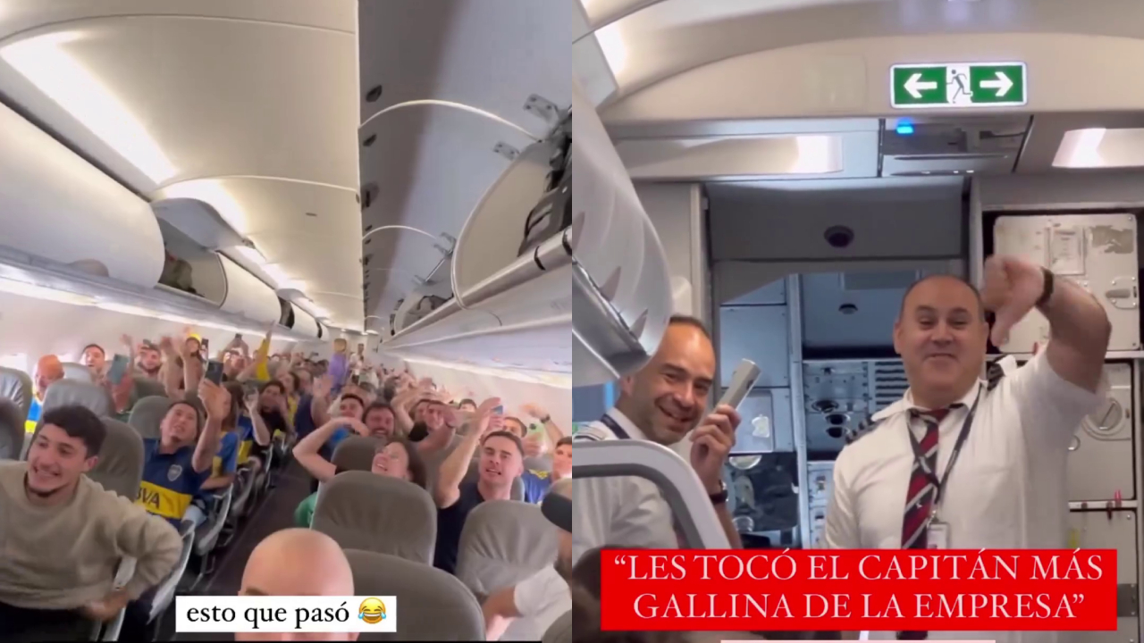 “El capitán más gallina”: El divertido cruce de hinchas de Boca con el piloto en el vuelo a Brasil