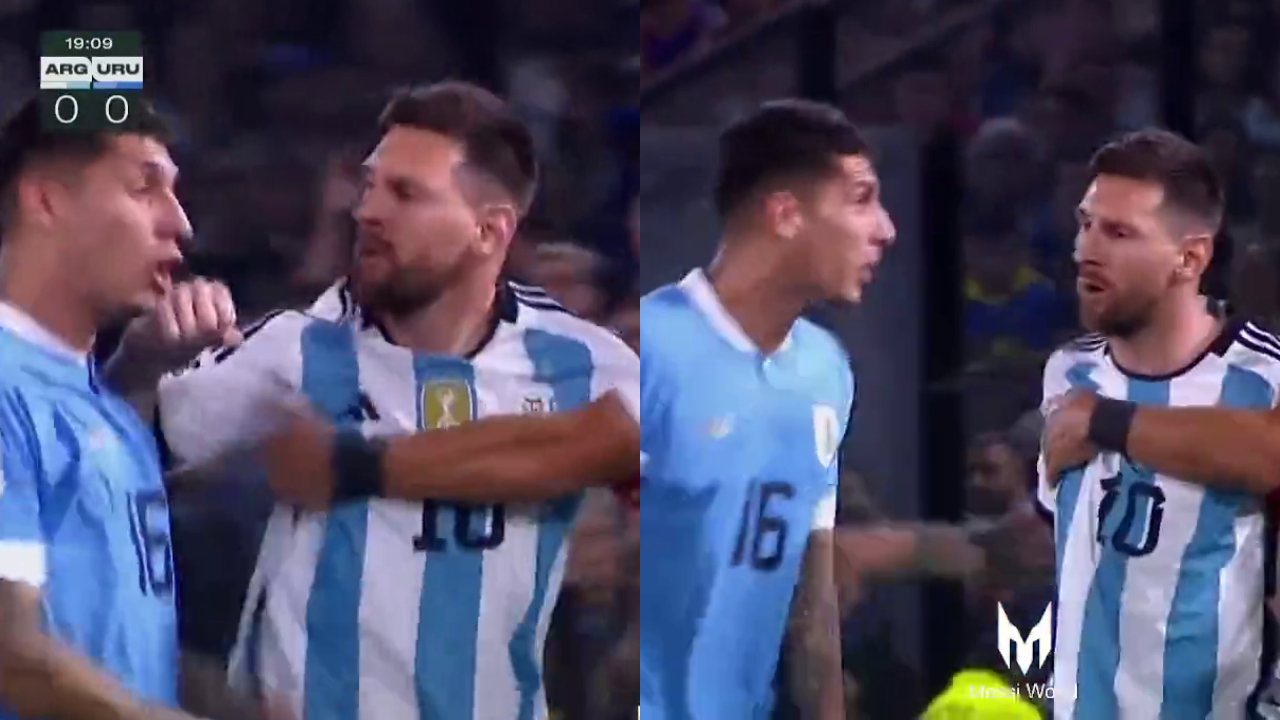 Messi reaccionó con furia en gresca durante el clásico entre Argentina y Uruguay