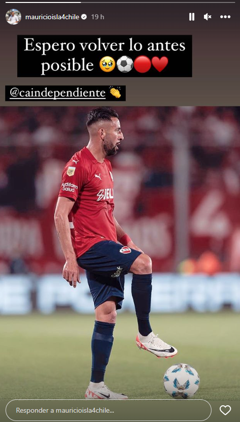 Mauricio Isla sufrió desgarro y se convirtió en baja para Independiente