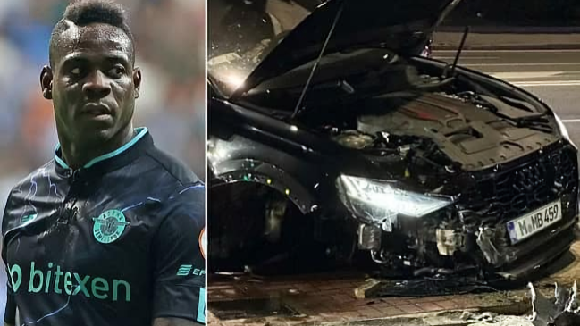 Balotelli se negó a realizar test de alcoholemia tras destrozar su auto en un choque