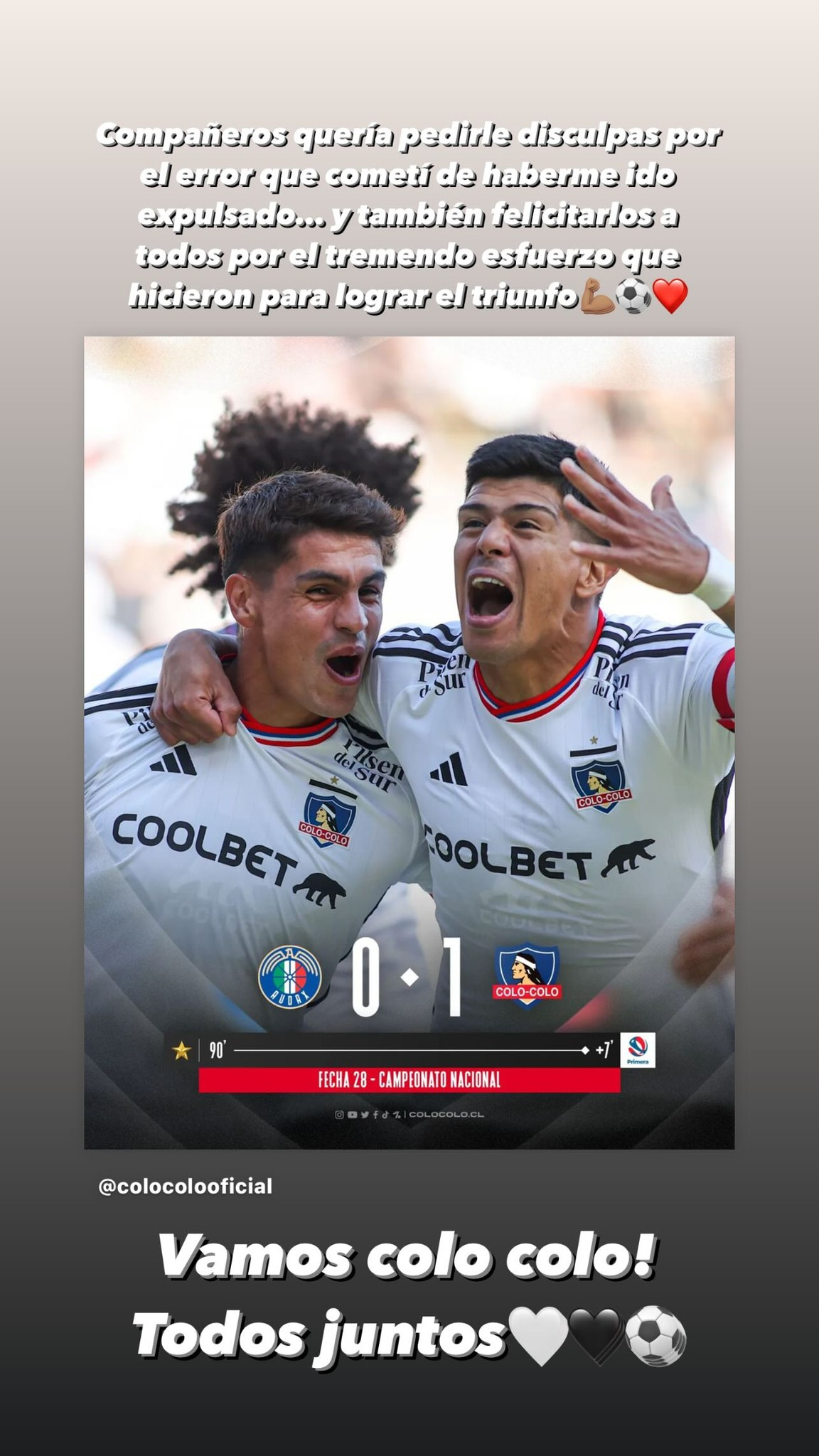 Bruno Gutiérrez ofreció disculpas por su expulsión ante Audax Italiano