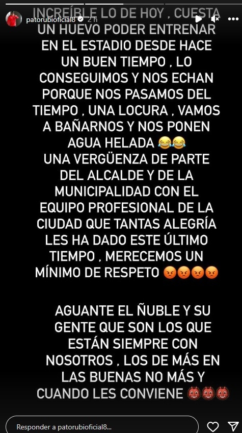 “Pato” Rubio se quejó por malas condiciones para entrenar en el “Nelson Oyarzún”: Una vergüenza
