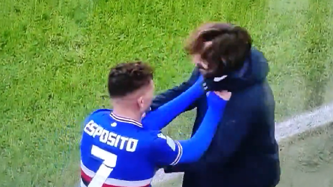 [VIDEO] El alocado festejo de jugador de Sampdoria con Andrea Pirlo