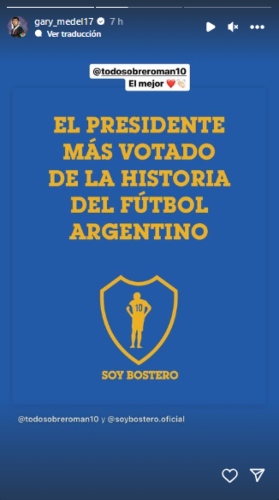 Gary Medel saludó el triunfo de Román Riquelme en las elecciones de Boca Juniors