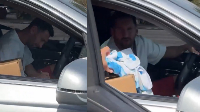[VIDEO] Messi autografió camiseta a un fanático mientras conducía en Estados Unidos