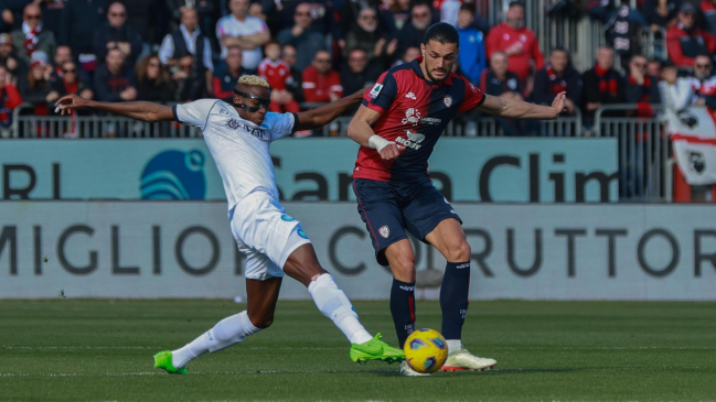 Zito Luvumbo le dio el empate a Cagliari sobre el final del partido ante Napoli