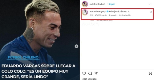 Eduardo Vargas respondió a rumores que lo vinculan a Colo Colo