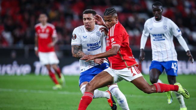 Di María anotó en la igualdad entre Benfica y Rangers en los octavos de Europa League