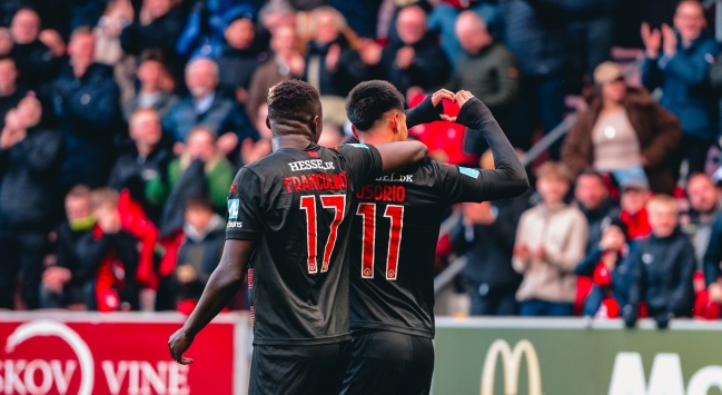 Darío Osorio fue figura en el empate del FC Midtjylland