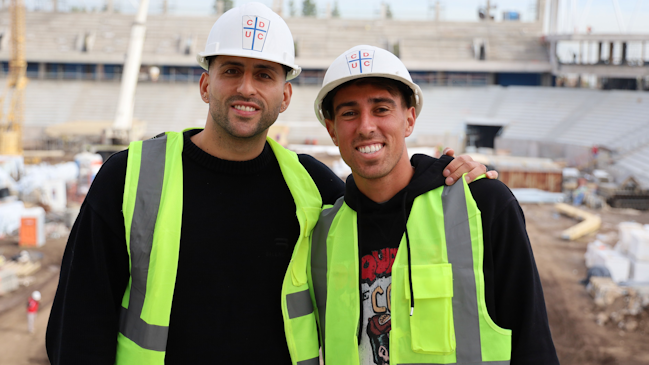 Diego Valencia y Guillermo Maripán visitaron las obras del nuevo San Carlos de Apoquindo