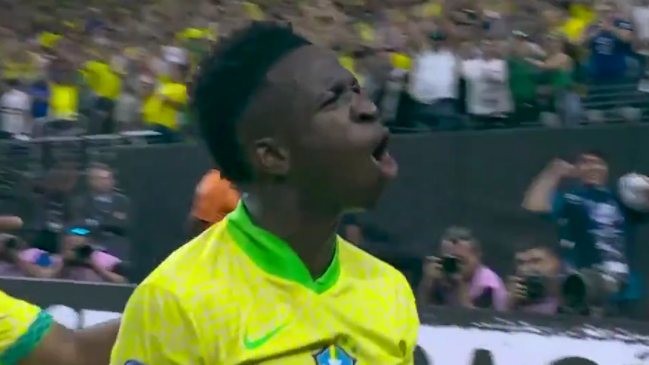 El eufórico festejo de Vinicius Jr tras anotar el primer gol de Brasil en la Copa América