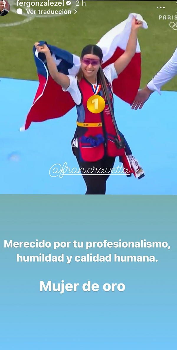 Los primeros campeones olímpicos de Chile celebraron a Francisca Crovetto