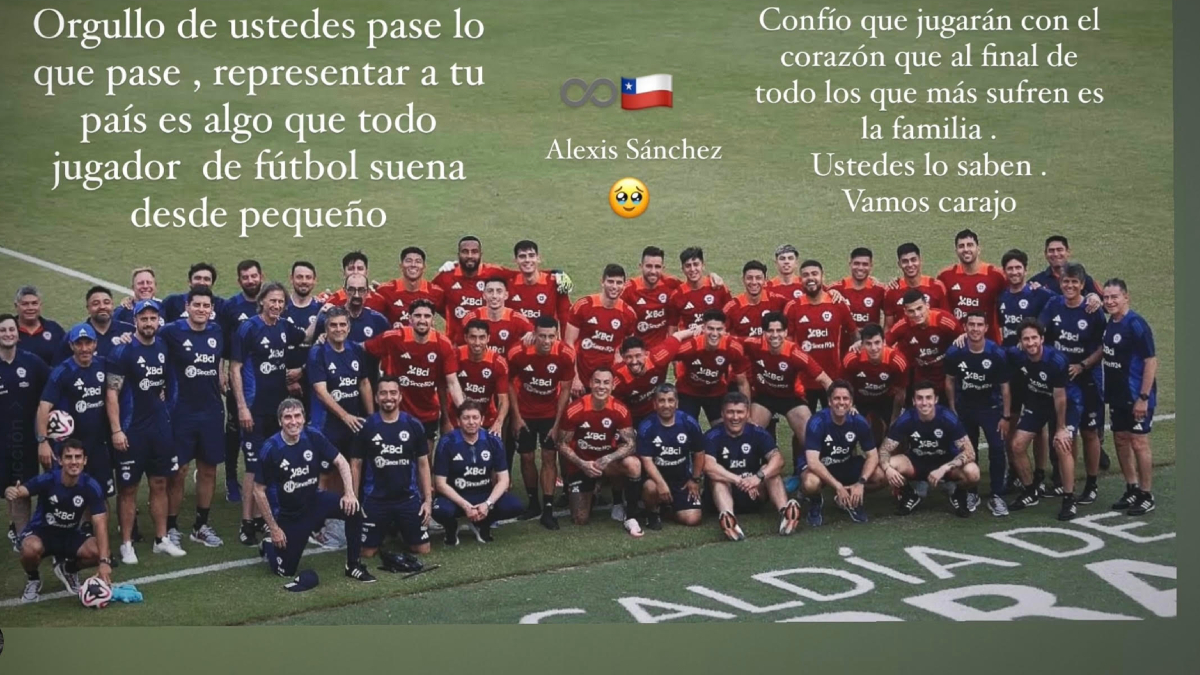 Alexis Sánchez dejó un emotivo mensaje para el plantel de La Roja previo al choque ante Colombia