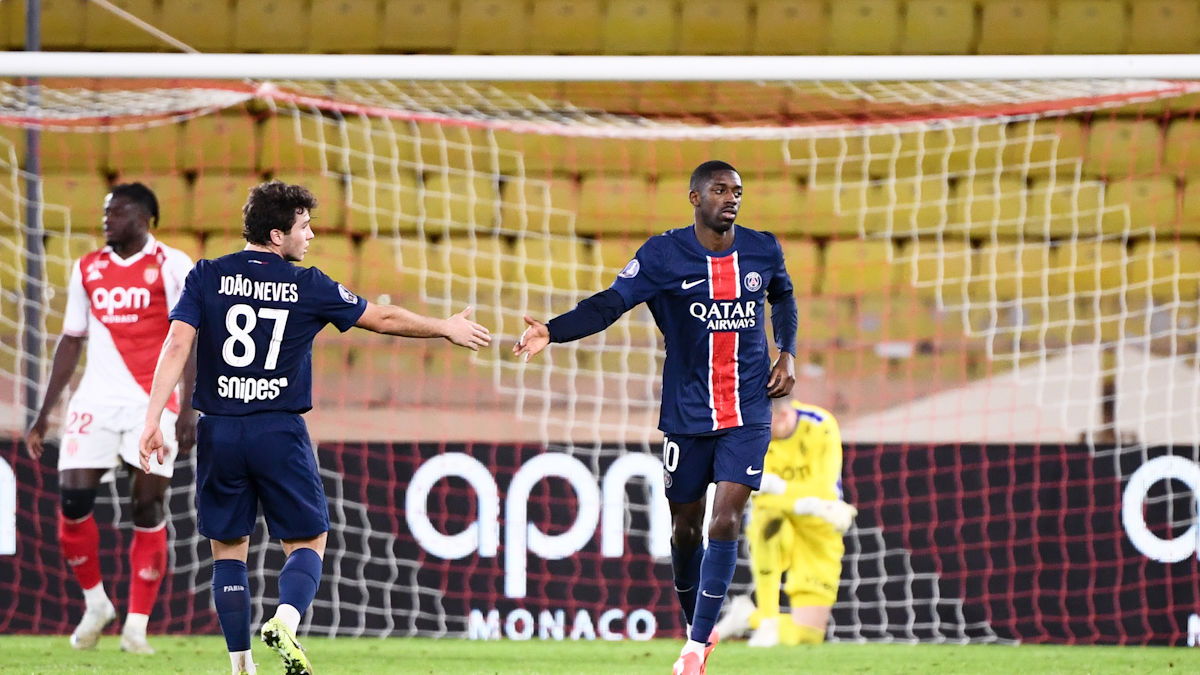Ousmane Dembele lideró la goleada de PSG sobre AS Mónaco en la Ligue 1