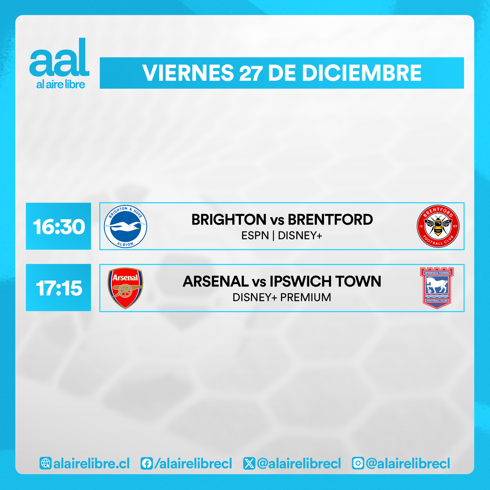 Partidos de hoy, viernes 27 de diciembre: Horarios y cómo ver fútbol en vivo