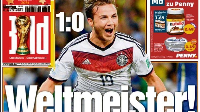 La prensa alemana oscila entre "Götze redentor" y "somos campeones del mundo"