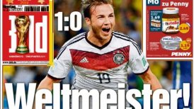 La prensa alemana oscila entre "Götze redentor" y "somos campeones del mundo"