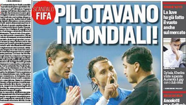 Diario deportivo italiano acusó a FIFA de arreglar partidos en Mundial de 2002