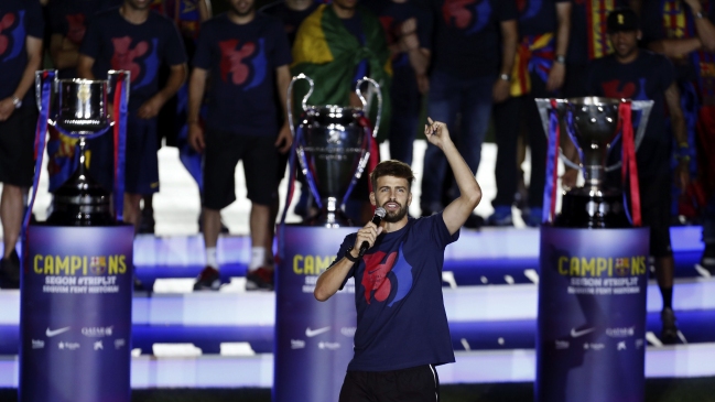 Gerard Piqué tuvo un polémico mensaje en los festejos de Barcelona