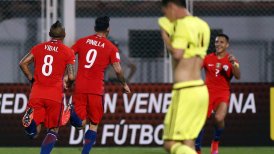 Dos de Pinilla, dos de Vidal: Los goles de Chile ante Venezuela