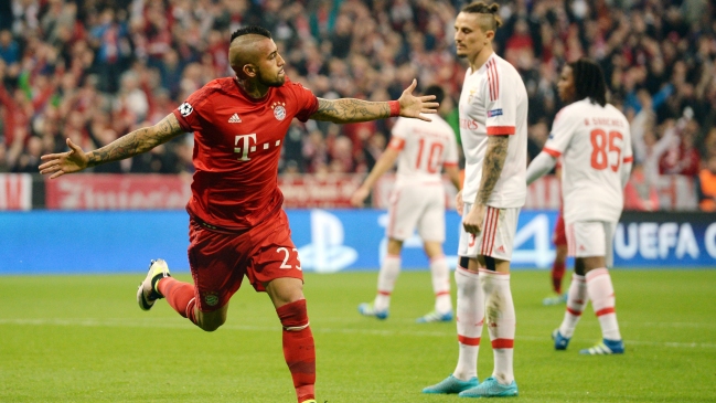Arturo Vidal decidió triunfo de Bayern Munich sobre Benfica en la Champions