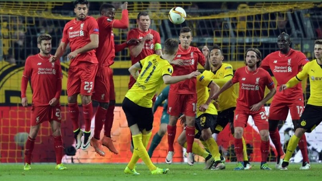 Borussia Dortmund y Liverpool empataron en la ida de cuartos de final de la Europa League
