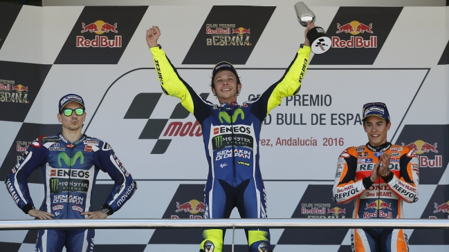 Valentino Rossi se adjudicó con autoridad el Gran Premio de España del Moto GP
