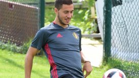 Hazard retomó los entrenamientos en Bélgica de cara al duelo con Gales