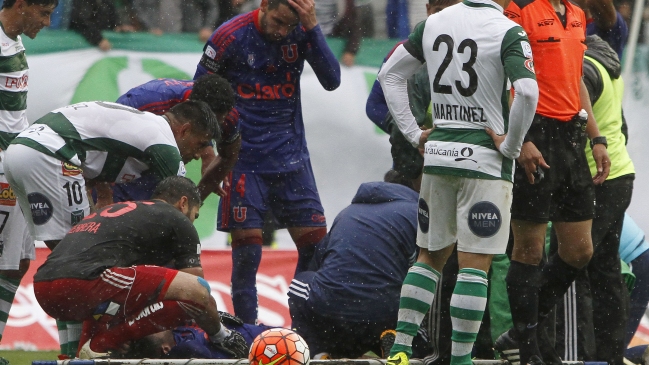 Jonathan Zacaría sufrió fractura de tibia y peroné en duelo entre U. de Chile y Deportes Temuco