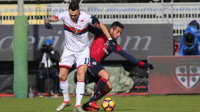 Cagliari de Mauricio Isla venció con claridad a Genoa de Pinilla en la Serie A