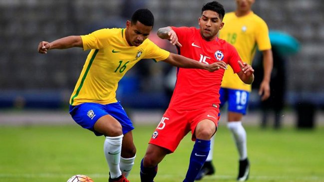 Chile rescató un empate ante Brasil con un jugador menos en el Sudamericano sub 20
