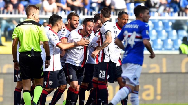Cagliari igualó frente a Sampdoria con golazo de Mauricio Isla