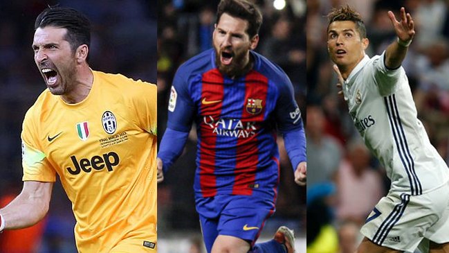 Gianluigi Buffon, Lionel Messi y Cristiano Ronaldo son los candidatos a mejor jugador de la UEFA