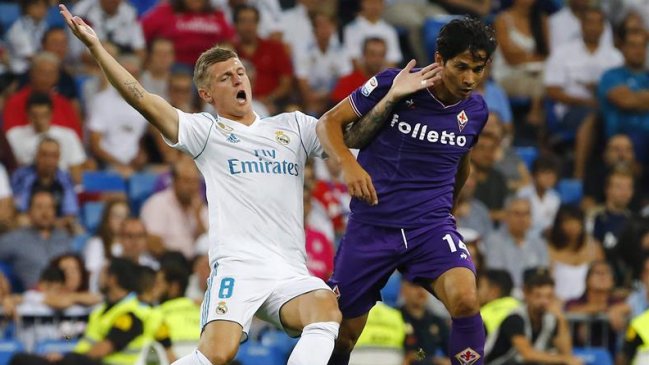 Matías Fernández jugó en derrota de Fiorentina ante Real Madrid por el Trofeo "Santiago Bernabéu"